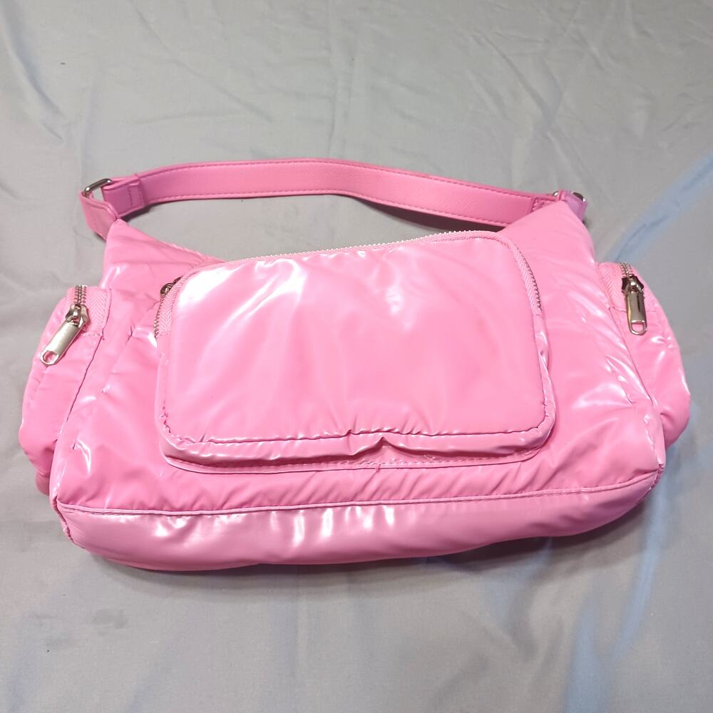 Wild Fable Pink Nylon Cargo Utility Shoulder Bag Y2K Aesthetic Gorpcore